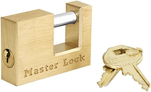 Master Lock 605DAT Shackle 15/16" Length x 7/16" Inner Width, 2" Body Width, Solid Brass Coupler Lock