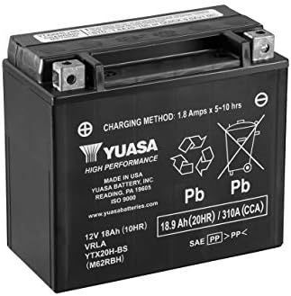 Yuasa YUAM62RBH YTX20H-BS Battery, Multicolor, One Size