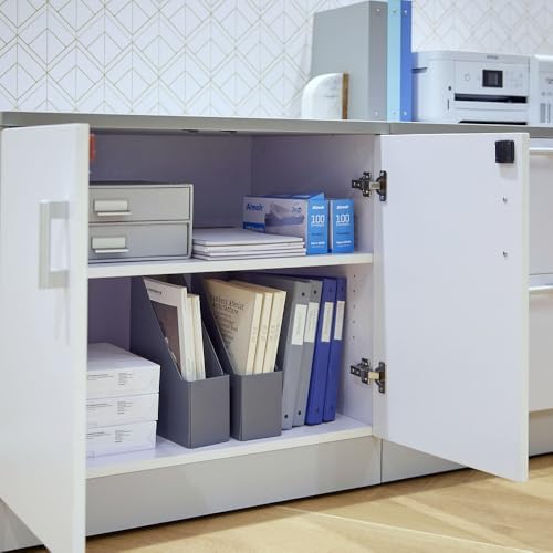 NBF Storage Cabinet Lateral File Combo for Office Organization, White