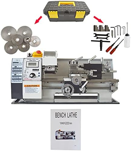TECHTONGDA Metal Lathe Mini Precision Bench Lathe Inch Thread 600W Brushless Motor DIY Turning Machine DIY Mini Lathe