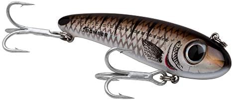 Bomber Lures Mullet Slow-Sinking Twitch / Walking Saltwater Fishing Lure - Excellent for Speckled Trout, Redfish, Stripers and More, 3 1/2 Inch, 5/8 Ounce