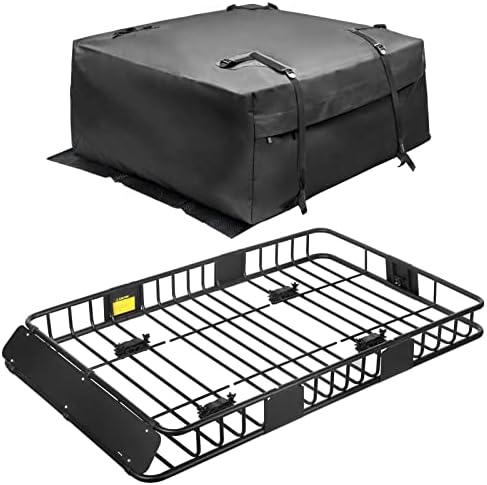 Leader Accessories Roof Rack Cargo Basket 64"x39"x4" for SUV Truck Van Car | 150 lbs Capacity, Alloy Steel with Rust-Resistant , Easy Assembly, Extra Storage for Luggage, Camping & Outdoor Road Travel