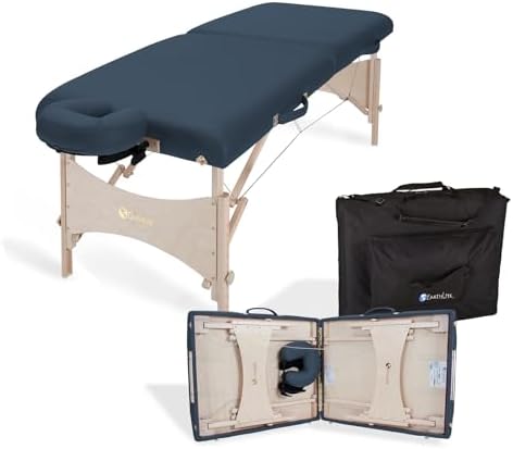 EarthLite Harmony DX Portable Massage Table Package, Includes Table + Face Cradle + Carrying Case, 30" x 73, Black