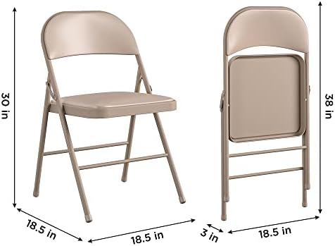 COSCO Vinyl Folding Chair, 4 Pack, Black