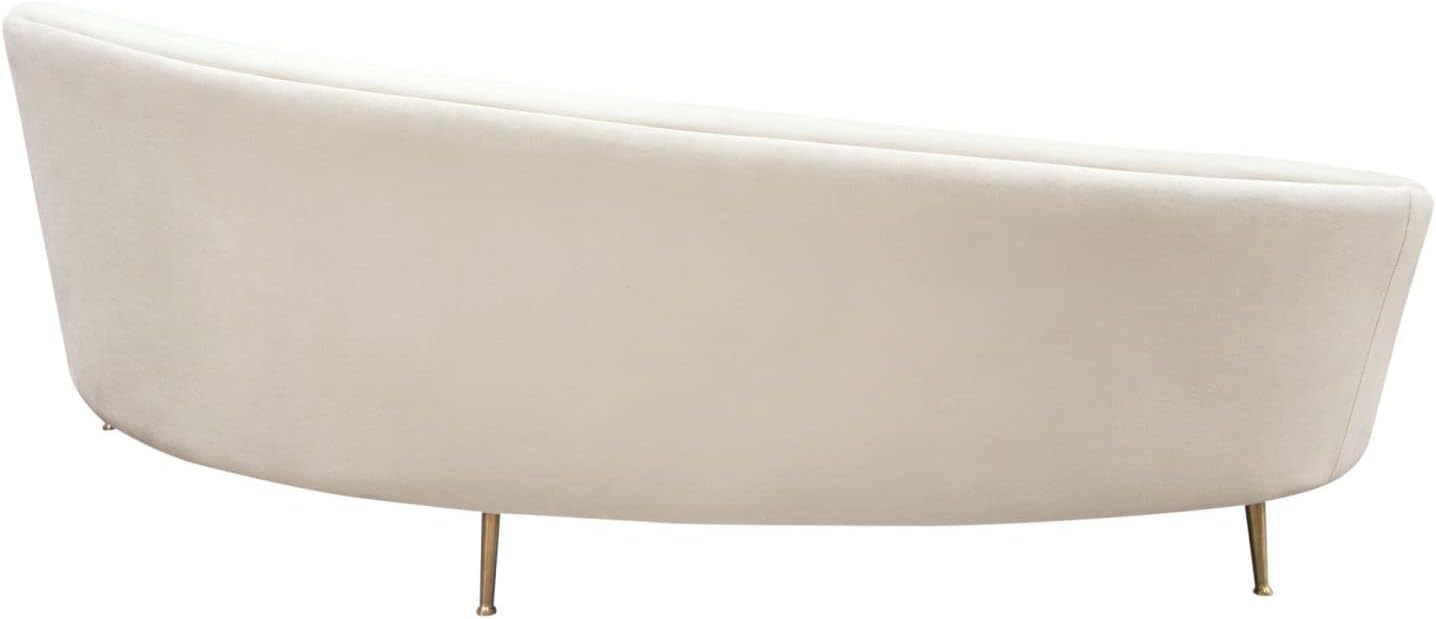 Celine Curved Sofa in Light Cream Velvet