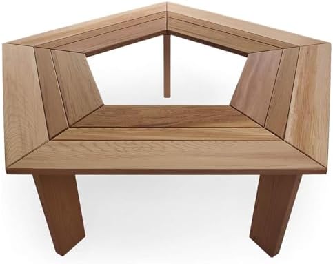 All Things Cedar 52 Inch Wood Tree Bench, 5 Sided Wrap Around Outdoor Seating, Natural