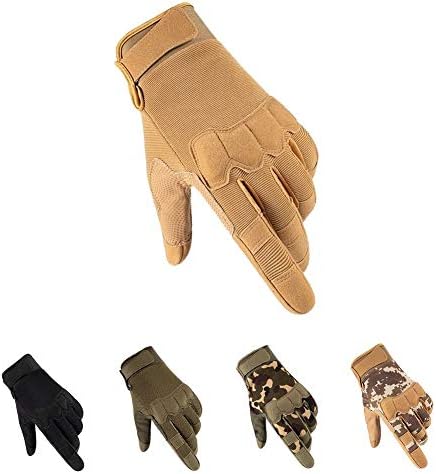 HYCOPROT Full Finger Gloves, Touch Screen Knuckle Protective Breathable Lightweight Outdoor Gloves for Shooting, Hunting, Motorcycling, Climbing