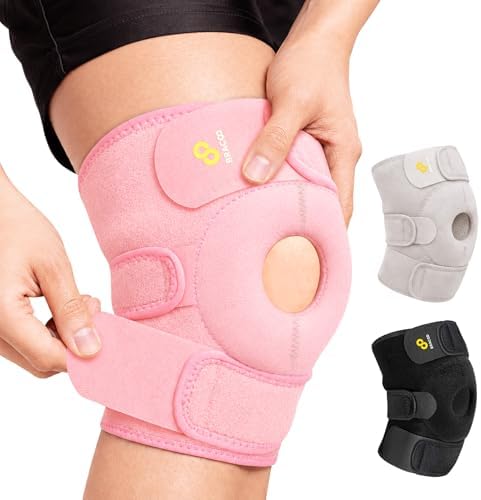 Bracoo Knee Support Brace for Men Women, Adjustable Compression Sleeve Wrap Patellar Pad Tendon - Arthritis Pain, meniscus tear, Injury Recovery, Running, Workout, KS10