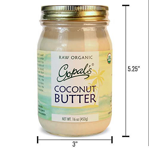 Gopal's Raw Organic Coconut Butter from 100% Organic and Non-GMO Coconuts, USDA Certified – Gopal’s Coconut Butter 16 oz (453g)