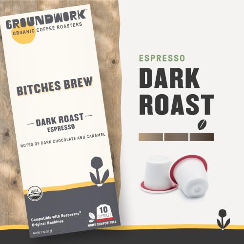 GROUNDWORK B*tches Brew Whole Bean Coffee Dark Roast Blend - USDA Organic Signature Blend Coffee Beans - 12oz Bag (Pack of 1)