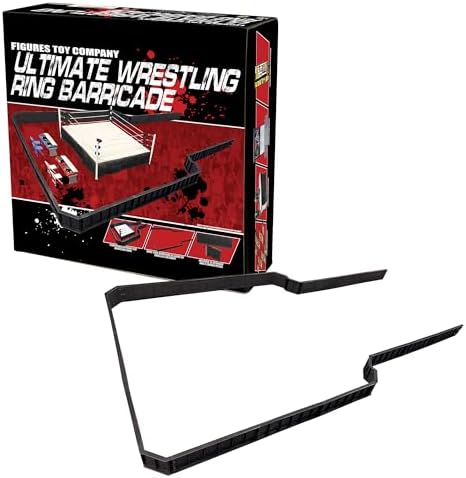 Ultimate Wrestling Ring Playset With Barricade, Ring & Commentators Tables | Build a Complete Wrestling Figure Arena with a 21.5 Inch Ring