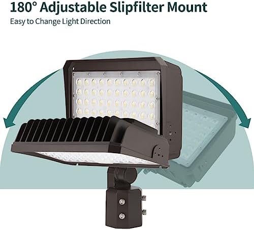 kadision 200W LED Flood Light, Dusk-to-Dawn Photocell, Slip Fitter Mount