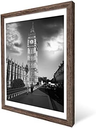 12x12 Picture Frame Matted to Fit Photos 8x8 or 12 x 12 Pictures Without Mat, 12 by 12 Square Solid Wood Black Picture Frames for Wall Mounting