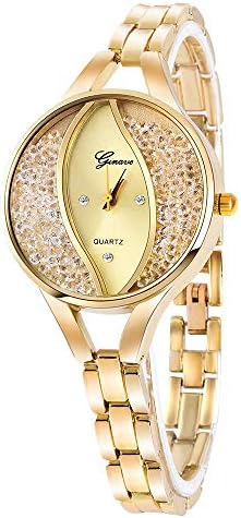 Women's Diamond Wristwatch Bangle Bracelet Jewelry Set Analog Quartz Wrist Watch for Ladies