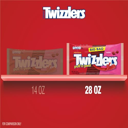 Twizzlers, Pull 'N' Peel Cherry Flavored Licorice Style, Chewy Candy Bag, 14 Ounce