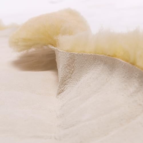 Werner Christ - Genuine Sheepskin BABYSWEET - Cuddly, Medical Fur, Ideal for Baby Carriages, as a Crawling mat or Rug. Length +/- 37.3", Color Natural Gold-Yellow