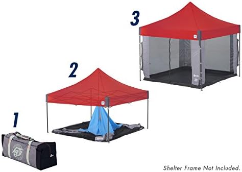 E-Z UP Cube Mesh Canopy Screen Room, Fits 10' x 10' Straight Leg Shelters Eclipse, Enterprise, Pyramid, Vantage Canopies (Shelter NOT Included