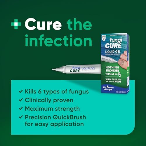 FUNGICURE Medicated Liquid Gel - Maximum Strength 0.35 Fluid Ounce | Cures fungal infections & kills 6 types of fungus. Clinically proven