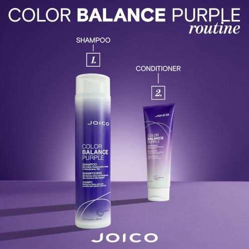 Joico Color Balance Purple Shampoo | For Cool Blonde or Gray Hair | Eliminate Brassy Yellow Tones | Boost Color Vibrancy & Shine | UV Protection