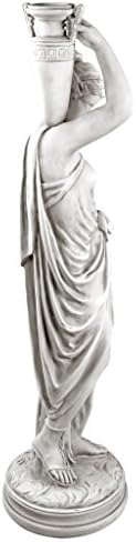 Design Toscano Dione the Divine Greek Water Woman Indoor/Outdoor Garden Statue, Medium, 22 inches tall, Cast Stone Resin, Antique Stone Finish