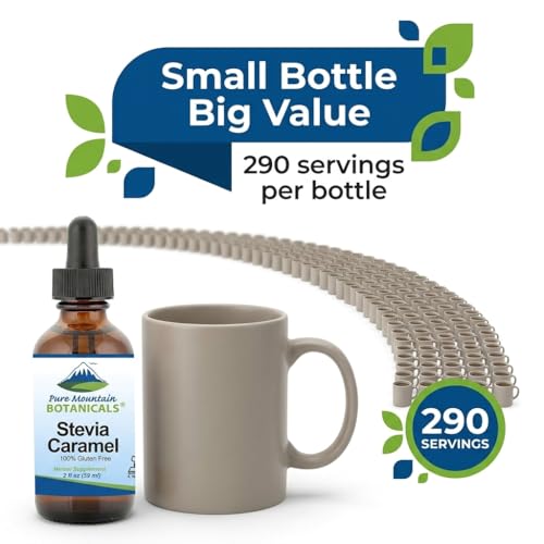 Caramel Stevia Drops - Flavored Stevia Liquid Drops - Zero Calorie Natural Sweetener - Alcohol Free - Kosher - 290 Servings - 2oz Glass Bottle