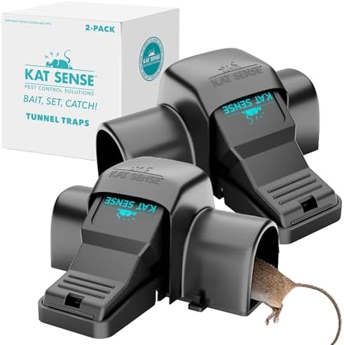 Kat Sense Covered Rat Trap & Chipmunk Trap, Prevents Accidental Triggering with Tunnel Design, Quick Action Pest Control Device