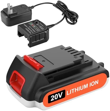 ANTRobut 3500mAh Replacement for Black and Decker 20V Lithium Battery and Charger Compatible with 20V Black & Decker Batteries