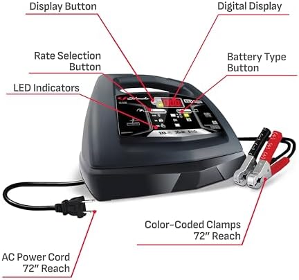 Schumacher Electric 6A Car Battery Charger & Maintainer, 6V/12V – SC1308