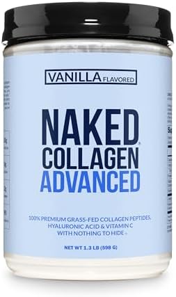 NAKED Collagen Peptides Protein Powder, 60 Servings, Pasture-Raised, Unflavored Grass-Fed Hydrolyzed Collagen Supplement, NSF Certified, Paleo Friendly, Non-GMO, Keto, Gluten Free, 20oz