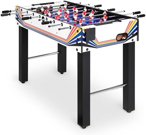 Best Choice Products Foosball Table for Kids and Adults, Game Room Soccer Game Table w/ 2 Balls, 2 Cup Holders, Ergonomic Handles, Chrome Finished Metal Bars