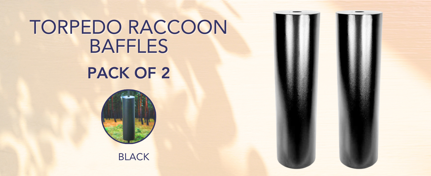 Woodlink Torpedo Raccoon Baffles, Black, 8&amp;#34; dia., Pack of 2