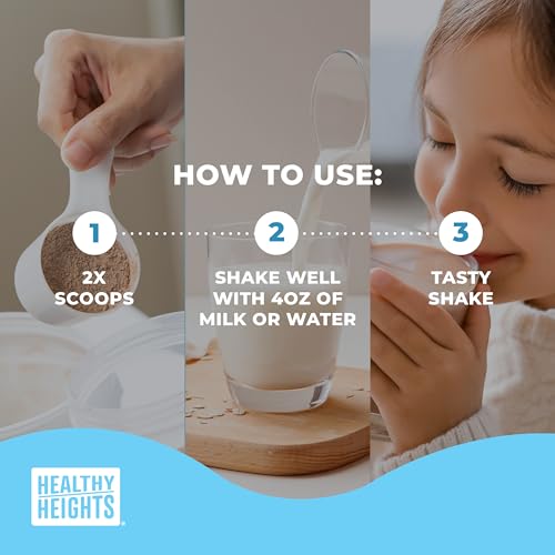 Healthy Heights Grow Daily Kids Protein Drink Mix (Chocolate) - High Protein Shake for Kids 3+, 21.6 oz