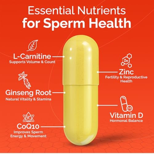 CONCEIVE PLUS Motility Support for Men, Male Fertility Supplement with L Carnitine, CoQ10 and Zinc, 60 Capsules