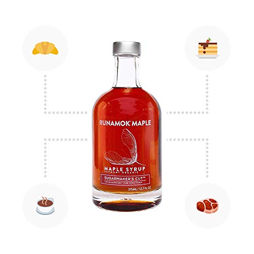Runamok Maple Syrup Organic Sugarmaker's Cut - Grade A Vermont Maple Syrup, Amber Color, Rich Taste | Pure Maple Syrup & 100% Natural | Classic Breakfast & Pancake Syrup | 25.36 Fl Oz (750mL)