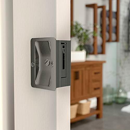Richelieu | Onward Privacy Pocket Door Pull, Rectangular, Antique Nickel