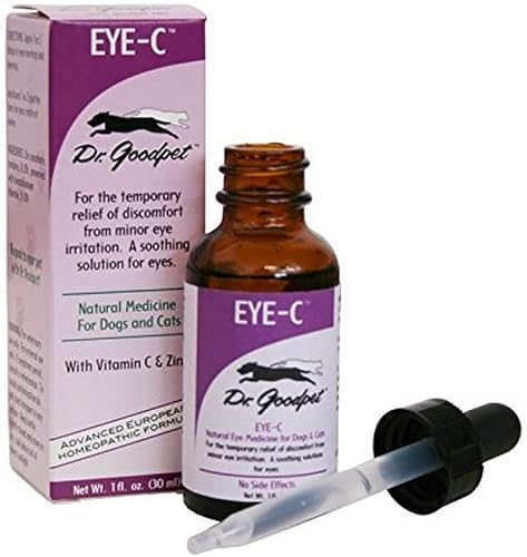 Eye-C All-Natural Eye Drops for Dogs, Cats | Human Quality Zinc & Vitamin C | Veterinarian Recommended Eye Care | Soothe, Wash