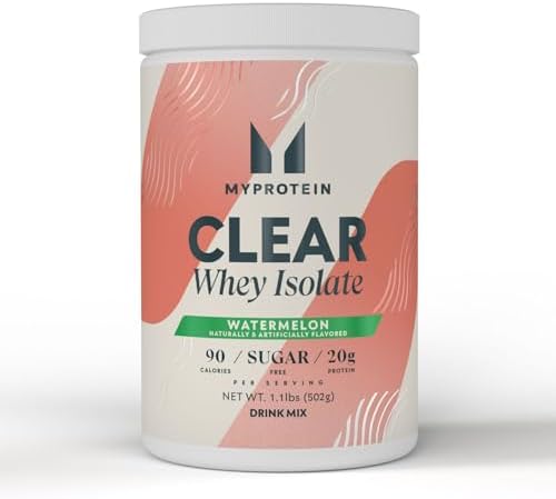 Myprotein Clear Whey Isolate Protein Powder, 35 Servings, (1.9lbs) Strawberry, 20g Protein per Serving, Naturally Flavored Drink Mix