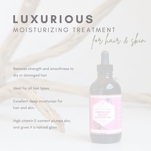 Leven Rose Jamaican Black Castor Seed Oil, Jamaican Black Castor Oil for Hair Growth, 100% Natural, Pure Organic Serum, Scalp Oil Treatment
