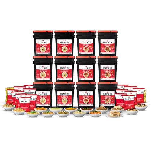 ReadyWise Emergency Food Supply - 360 Servings, 3 Buckets, Freeze Dried & Dehydrated Package of Long Term Meals, Survival Kit for Camping, Prepper Food Storage Supplies, up to 25 Year Shelf Life