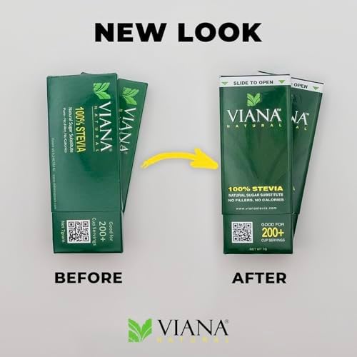 VIANA STEVIA – Ultra-Sweet, Super Compact granular stevia extract! 1 Pack = 230 Sachets | Easy Pour, Travel-Friendly Natural Sweetener