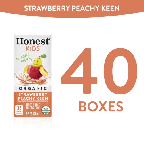 Honest Kids Strawberry Peachy Keen Cartons, 6 fl oz, 8 Pack, 5 Sets