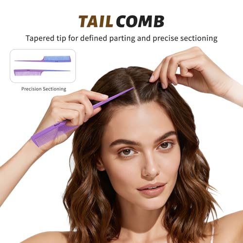 Hair Brush for Men and Women, 4Pcs Brush and Comb Set Detangling All Hair
