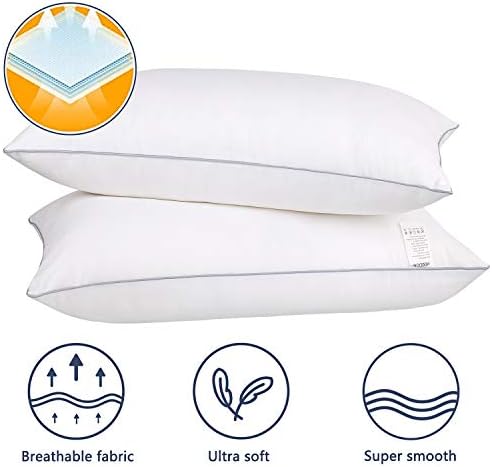HIMOON Bed Pillows for Sleeping 2 Pack,Queen Size Cooling Pillows Set of 2,Top-end Microfiber Cover for Side Stomach Back Sleepers