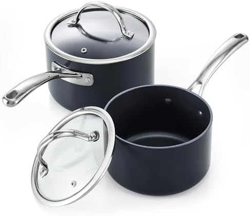 Cooks Standard Classic 2 Quart Hard Anodized Nonstick Saucepan with Glass Lid