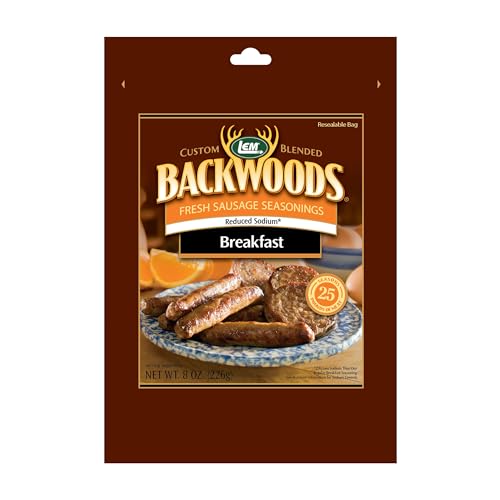 LEM Products Backwoods Breakfast Fresh Sausage Seasoning, 8.3 oz Packet | Pre-Measured Seasoning for Wild Game and Domestic Meat, Seasons Up to 25 Pounds of Meat for Homemade Patties and Sausages
