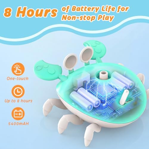 Water Table Pump, 5400mAh Rechargeable Crab Water Pump for Water Table with 3 Modes Sprinkler