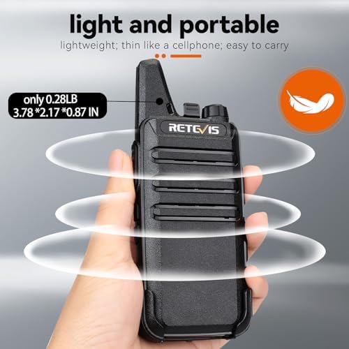 Retevis RT22 Compact & Lightweight FRS Walkie Talkies Long Range (4 Pack) | For Small Business, Camping, Hiking, Cruise, Safe Short Antenna, Comfortable to Carry, Loud & Clear Audio, USB-C