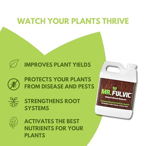 Mr. Fulvic Organic Fulvic Acid for Plants | Liquid Humic Soil Amendment & Nutrient Enhancer | Boosts Root Growth, Yield & Plant Health | Hydroponics