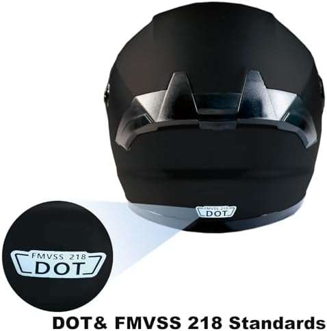 Full Face E-Bike Helmet Black DOT Dirt Bike Casual Dual Visor Helmet