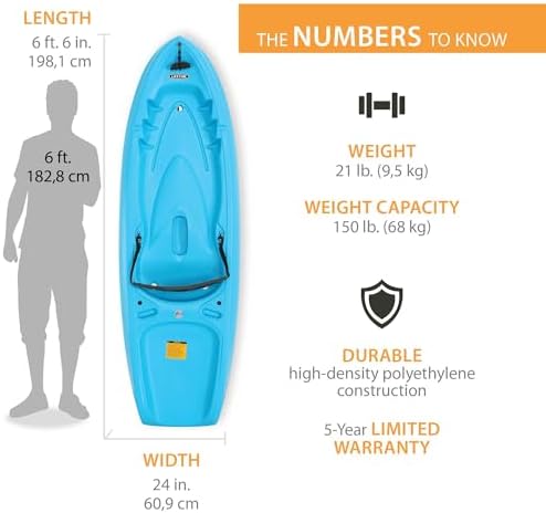 Lifetime 90787 Dash 66 Youth Kayak, Glacier Blue, 78 inches
